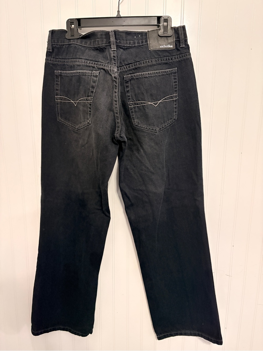 Vintage Blue Anchor Dark Black loose Jeans